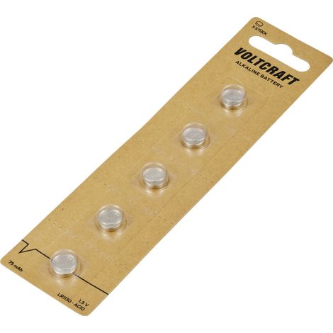 VOLTCRAFT Knopfzelle LR 1130 1.5 V 5 St. 75 mAh Alkali-Mangan AG10