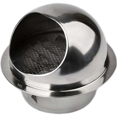 Grille d'Aération Ronde Grille Ventilation Hotte, Conduit Aérateur d'Air Grille de Ventilation en Acier Inoxydable avec Filet Anti-insectes, 100mm (1 Pcs)