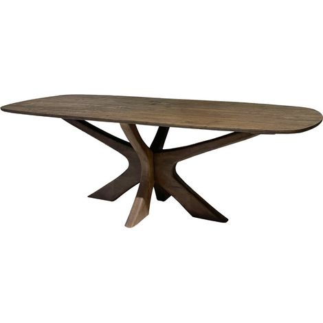 EPSY-Table à manger Ovale 8/10 personnes 220 cm en bois massif (1/5)