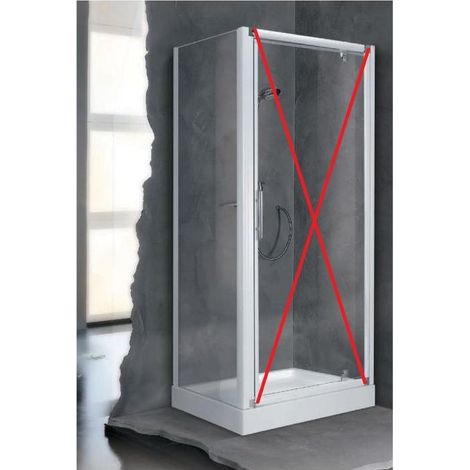 [JAMAIS UTILISE] Paroi de Douche NOVELLINI Lunes 2.0 Panneau Fixe 84 Extensible 84-90cm Verre Trempé Profilé Blanc - LUNF84-1A (1/5)