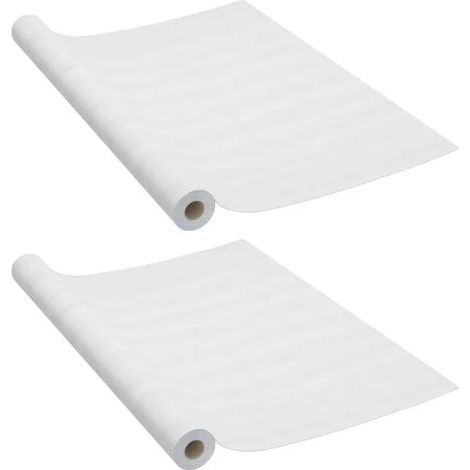 Film adhésif pour porte, lot de 2, aspect bois blanc, 210x90 cm, matériau PVC. (1/5)