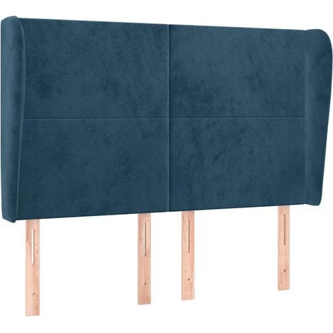 Maison Exclusive - Testiera ad Orecchio Blu Scuro 147x23x118/128cm in Velluto
