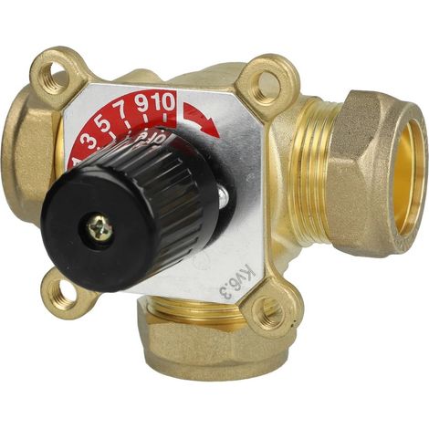 Vanne 3 voies chauffage avec bague de serrage diam. 28 mm