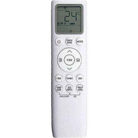 Télécommande universelle pour climatiseur, convertible Fahrenheit/Celsius, avec écran LCD pour les réglages de chauffage et de refroidissement. (1/4)