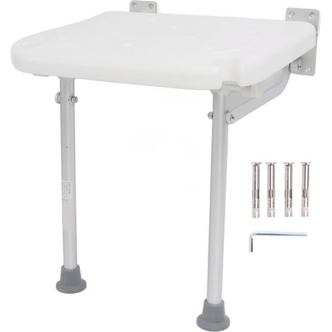 Siège de Douche Pliante, Siège de Douche Pliant avec Pieds, Chaise de Douche Mural Tabouret de Bain pour Personnes âgées supporte jusqu'à 200 kg (1/5)