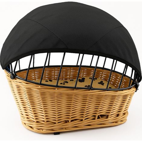 Voile d'ombrage pour panier de vélo arrière pour chien, filet de protection réglable, respirant, coupe-vent et anti-poussière, pour panier de vélo et panier à vélo (1/5)