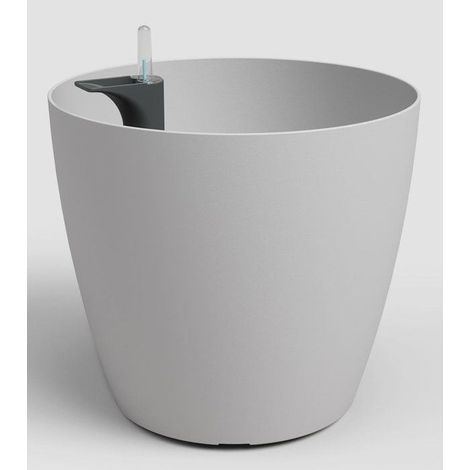 Pot de fleurs - ARTEVASI - San Remo SWS 42 MA - Intérieur/extérieur - Plastique - Ø43,3 x H39,5 cm - 42,3 L - Gris clair (1/4)