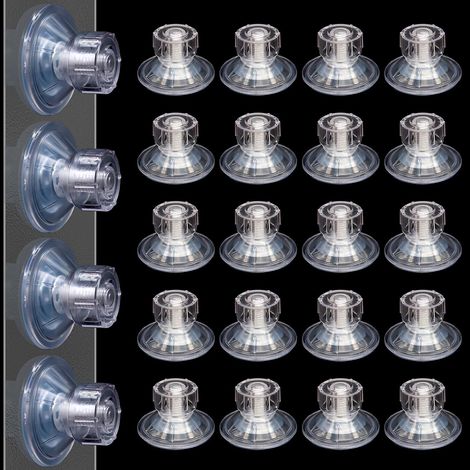 Lot de 24 Ventouses Filetées Ø45mm, avec Écrou Moleté, pour Aquarium, Caravane, Camping