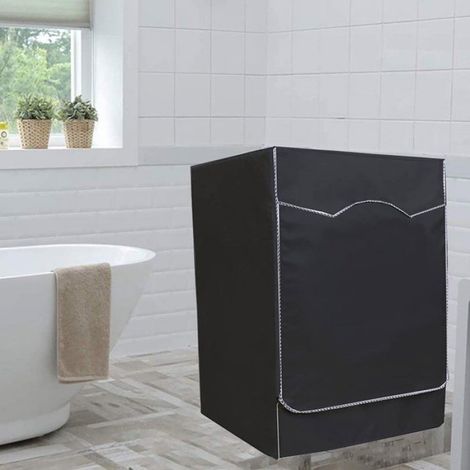 1 Housse de protection machine à laver,Tissu Oxford,Imperméable,Anti-poussière,Cordon de serrage,Salle de bain (1/4)