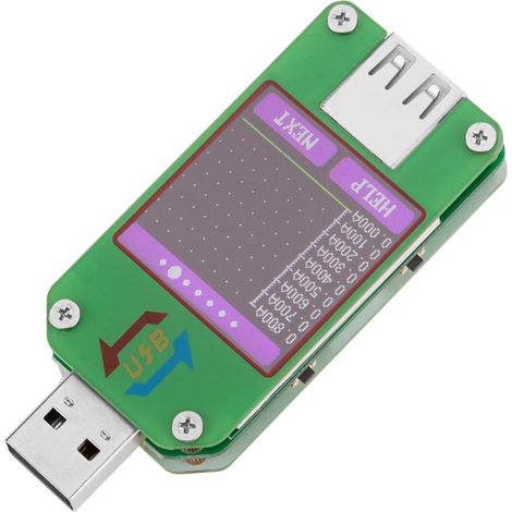 BeMatik - Multimètre ampèremètre numérique Bluetooth UM24C pour ports USB avec mesure de tension et d'ampérage (1/5)