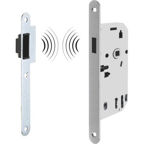 Thirard – Serrure magnétique encastrable pour porte intérieure – Axe 50mm – Finition fer satiné – Têtière inox à bouts arrondis (1/5)