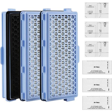 Filtre HEPA Charbon Actif - Lot de 9 - Compatible Miele C1 C2 C3 S8000 - Filtration Air et Moteur (1/5)