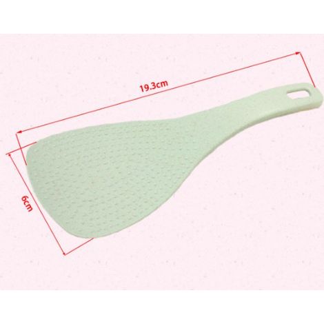 Juego de 3 - Cuchara para arroz - Cuchara para servir arroz - azul, verde, rosa - utensilio de cocina - paja de trigo - 19,36 cm (1/3)