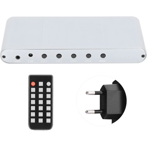 Splitter HDMI multi‑vue 4K, commutateur écran avec télécommande, adaptateur secteur 100‑240V prise UE G141, boîtier vidéo pour surveillance (1/5)