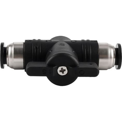 Raccord Pneumatique - 8 mm - Connecteur Push Droit avec Vanne Manuelle - Pour Tuyaux en Polyéthylène Nylon PU - Lot de 5 (1/5)