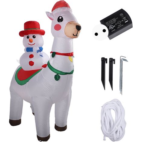 Décoration gonflable Noël 1.8m Bonhomme de neige sur Alpaga Lumineux LED Jardin Fête EU 220V (1/5)