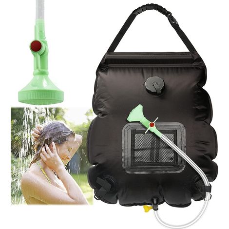 Solar Camping Dusche 20L Duschtasche mit Temperaturanzeige, Camping, faltbar, tragbar, Solarheizung, Reisedusche mit Duschkopf & Ein-Aus-Schalter für (1/5)