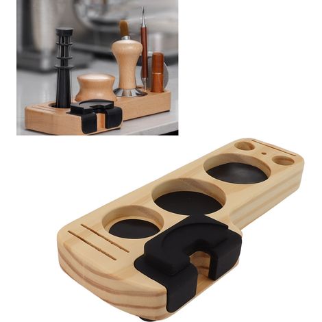 Ensemble de tasseur à café, support de rangement pour comptoir de bar, distributeur de café moulu multifonctionnel en bois massif, ensemble de 5 bases de rangement pour tasseur - Tasseur en pin 51 (1/5)