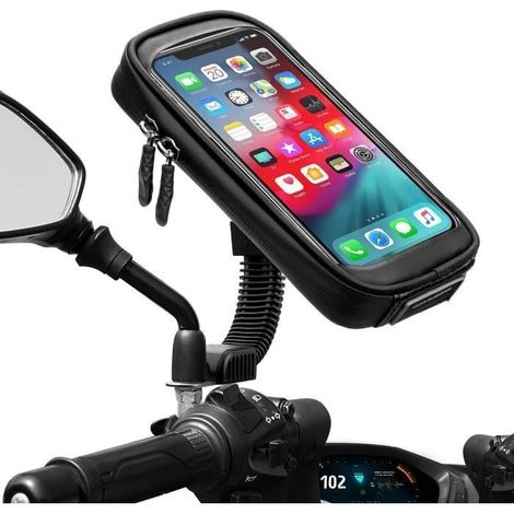 Support de Téléphone Portable étanche - HAOPYOU- Universel - Montage Rétroviseur - Pour Moto/Vélo/Scooter
