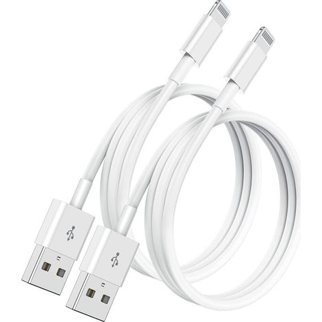 Bardusch-Lot de 2 câbles Lightning 1 m , USB vers Lightning, compatibles iPhone 14 à 5, iPad (1/5)