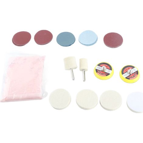 Kit de polissage du verre pour élimination des rayures, disques abrasifs au dioxyde de cérium, tampons de polissage en feutre