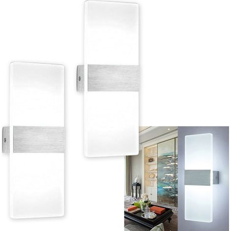 SWANEW 2X Lampada da parete per esterno modulo led Lampada da interno Illuminazione da parete per esterno Bianco 12W (1/5)