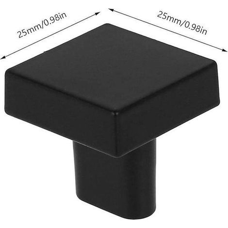 BDD Lot de 10 boutons de porte noirs Boutons d'armoire carrés en laiton massif Boutons d'armoires de cuisine vintage avec vis pour (1/2)