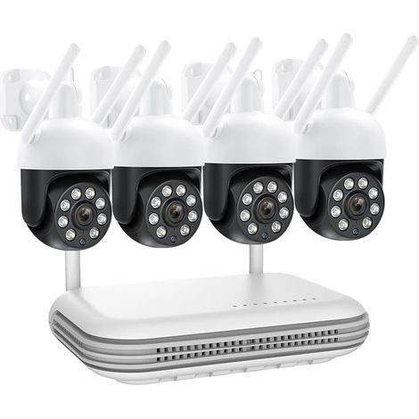 Filiyano-Système de surveillance, NVR 8 canaux, résolution MP, détection intelligente, NVR 8 canaux avec 4 caméras 4 MP (1/2)