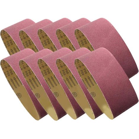 10 Stück Schleifbänder, Körnung 180, Aluminiumoxid, Schleifbandzubehör für Holz, Metall, Kunststoff und Pol