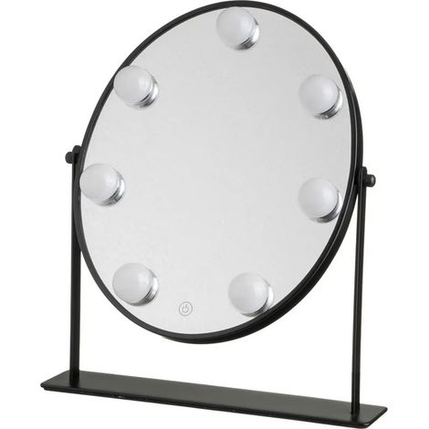 Miroir vanity LED noir avec 8 lumières (1/5)