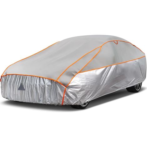 Bâche Voiture Anti-grêle Étanche, Housse de Protection Voiture Extérieur Contre Pluie Poussière Soleil, Bâche Contre la Grêle pour Berline 475 à 495 cm. 3XL Gris (1/5)