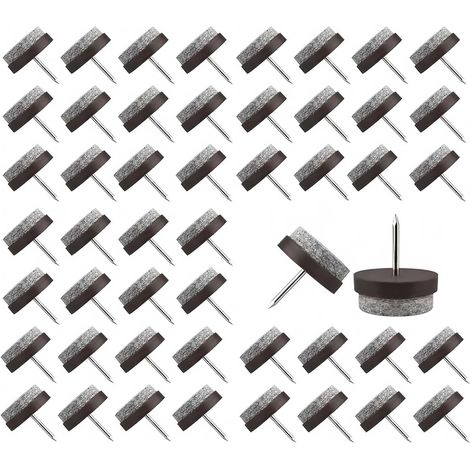 Sollbry 50 Pièces Patins en Feutre pour Meubles,Patin Chaise à Visser en Feutre, en Feutre à Clouer,Compatible pour Chaises,Tables et Autres Meubles en Bois (1/5)