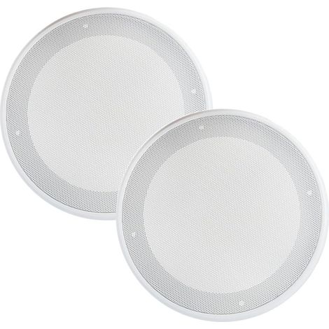 Grille de Haut-Parleur Lot de 2 Pièces Blanche en Acier Laminé à Froid et Abs, Stable pour Haut-parleurs de Voiture Rénovation Automobile (1/5)