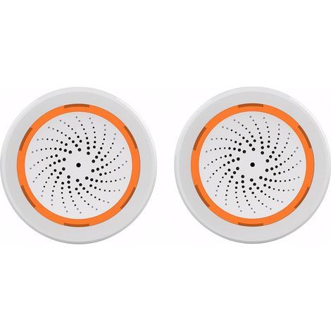 Lot de 2 alarmes de sécurité Wifi sans fil avec alertes téléphoniques instantanées, contrôle via l'application Tuya, aucun hub requis, compatible avec Smart Life/Tuya/Alexa/Google Assistant (1/5)
