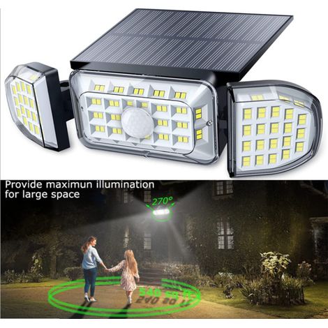 Solar-Wandleuchte mit 164 LEDs, Bewegungsmelder, wasserdicht, für Garten, Terrasse, Hof, Zaun oder Landschaftsgestaltung. 3 Beleuchtungsmodi.