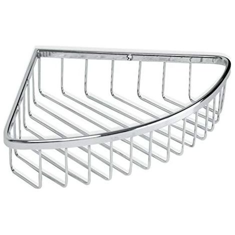 Étagère d'Angle de Douche en Laiton Massif, 20x5x20 cm, Installation Sans Perçage avec Système Rapide, Design Moderne Antirouille et Drainage Efficace, Supporte 5 kg, Vis Incluses (1/4)