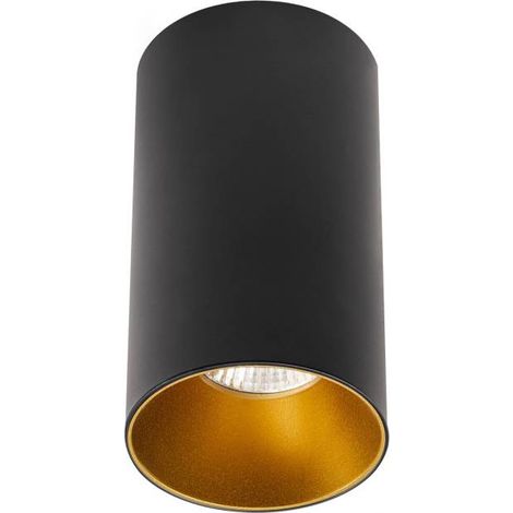 BOX Housing GU10, Aplique techo negro/dorado mate