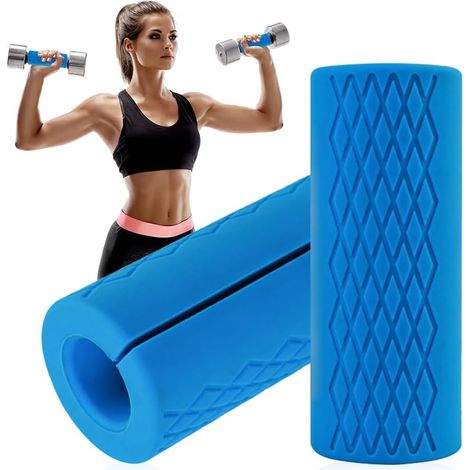 Poignées d'Haltères, Lot de 2 Poignées Épaisses pour Haltères Courts Antidérapantes poignées de barre de gym en silicone pour Fitness Haltères Haltérophilie Biceps (1/5)