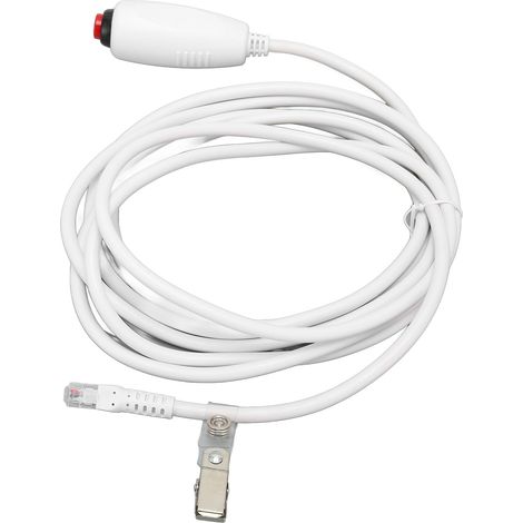 Câble de communication infirmier 6P4C avec connecteur transparent et bouton d'appel, fil de remplacement pour système de soins 3 mètres (1/5)