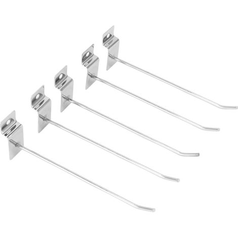 Packung mit 50 Lamellenwandhaken, einzelner Drahtstab zur Präsentation, 15 cm, 3,3 mm Durchmesser, silberfarben (1/5)
