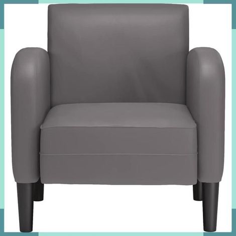 4100531 Chaise de canapé avec accoudoirs gris 54 cm similicuir (1/5)