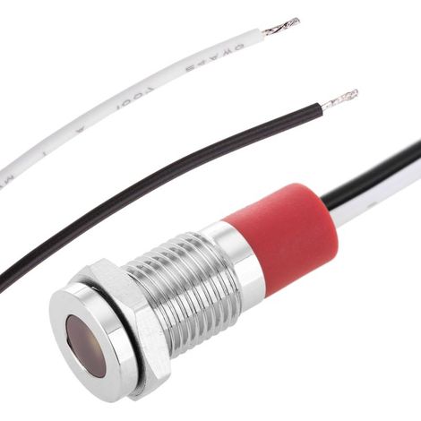 Lampe voyant LED 8mm 220VAC à montage sur panneau blanc (1/5)