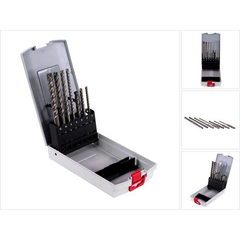 Bosch – Coffret de mèches SDS-plus 7X pour perforateur – 7 forets 5/6/8/10/12 mm – Tête à 4 taillants pour béton armé – Longueur utile 50/100 mm
