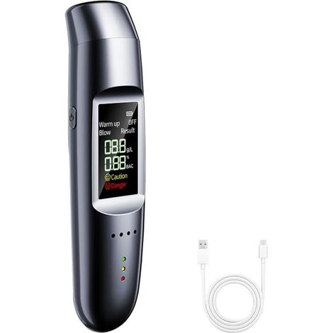 Éthylotest numérique, haute précision, rechargeable, écran LCD compact (1/5)