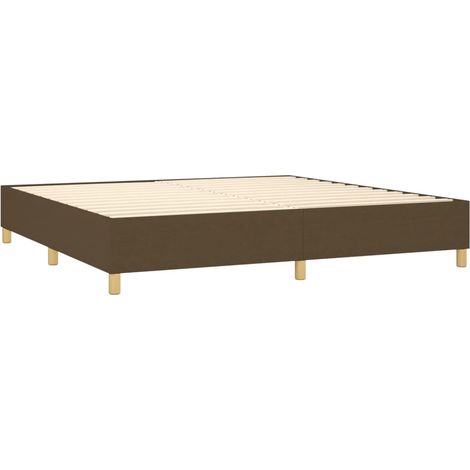 Somier de láminas con patas estructura de cama 200x200 cm tela marrón oscuro TDL0207054 (1/5)