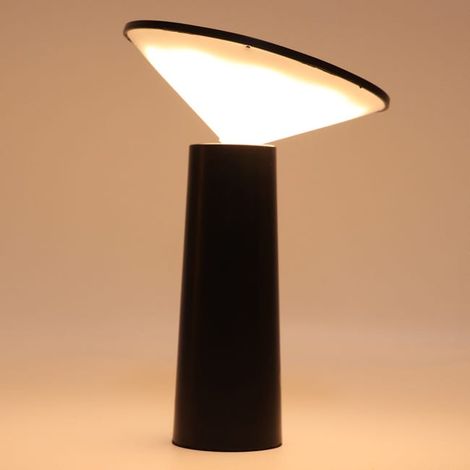 Lampe de bureau LED créative de style nordique, interrupteur tactile, protection des yeux, rechargeable, intensité variable (noire) (SKU produit : 96662281 SKU Offre : CJ-20250716-TD55) (1/5)