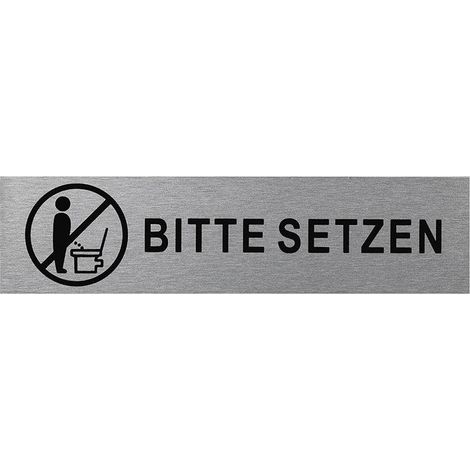 Targa per porta eden-park bitte setzen alluminio 16x4 cm