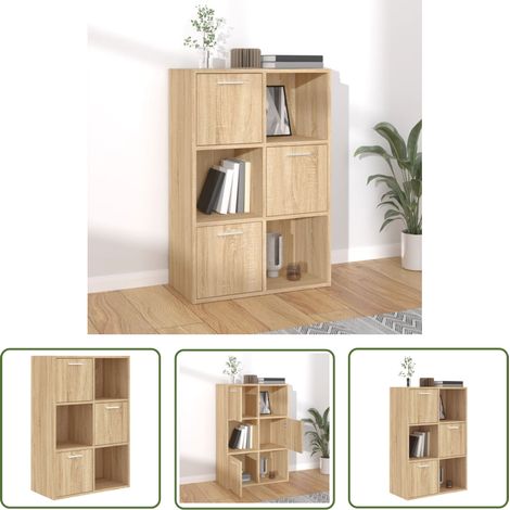 The Living Store Lagerschrank Sonoma-Eiche 60x29,5x90 cm Holzwerkstoff - Bücherregal - Holzschrank - Wohnraumorganisation - Stauraum - Eichefarbenes Möbel (1/5)