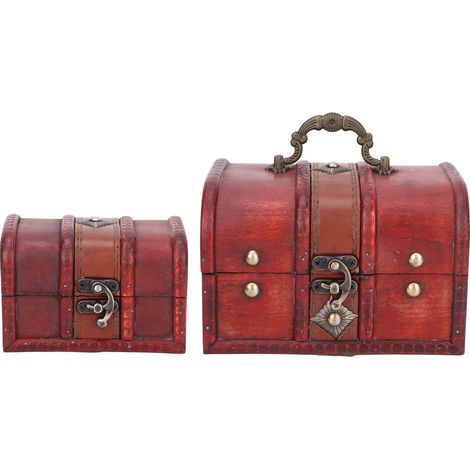 Coffret en Bois 2 Pièces avec Charnières en Alliage, Boîte de Rangement Décorative pour Huiles Essentielles, Cadeau pour Maison et Bureau (1/5)