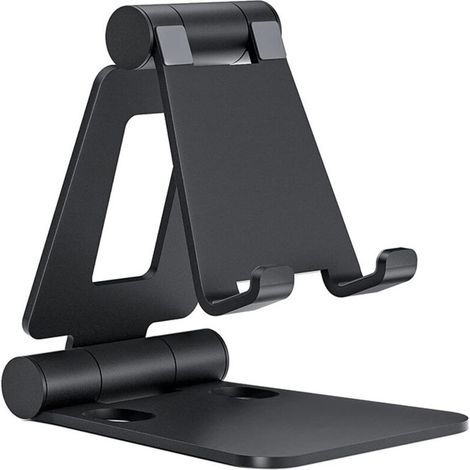 Support Téléphone Réglable, Support Téléphone Bureau Pliable Portable Tablette Dock Compatible autres Smartphones, Noir (1/5)